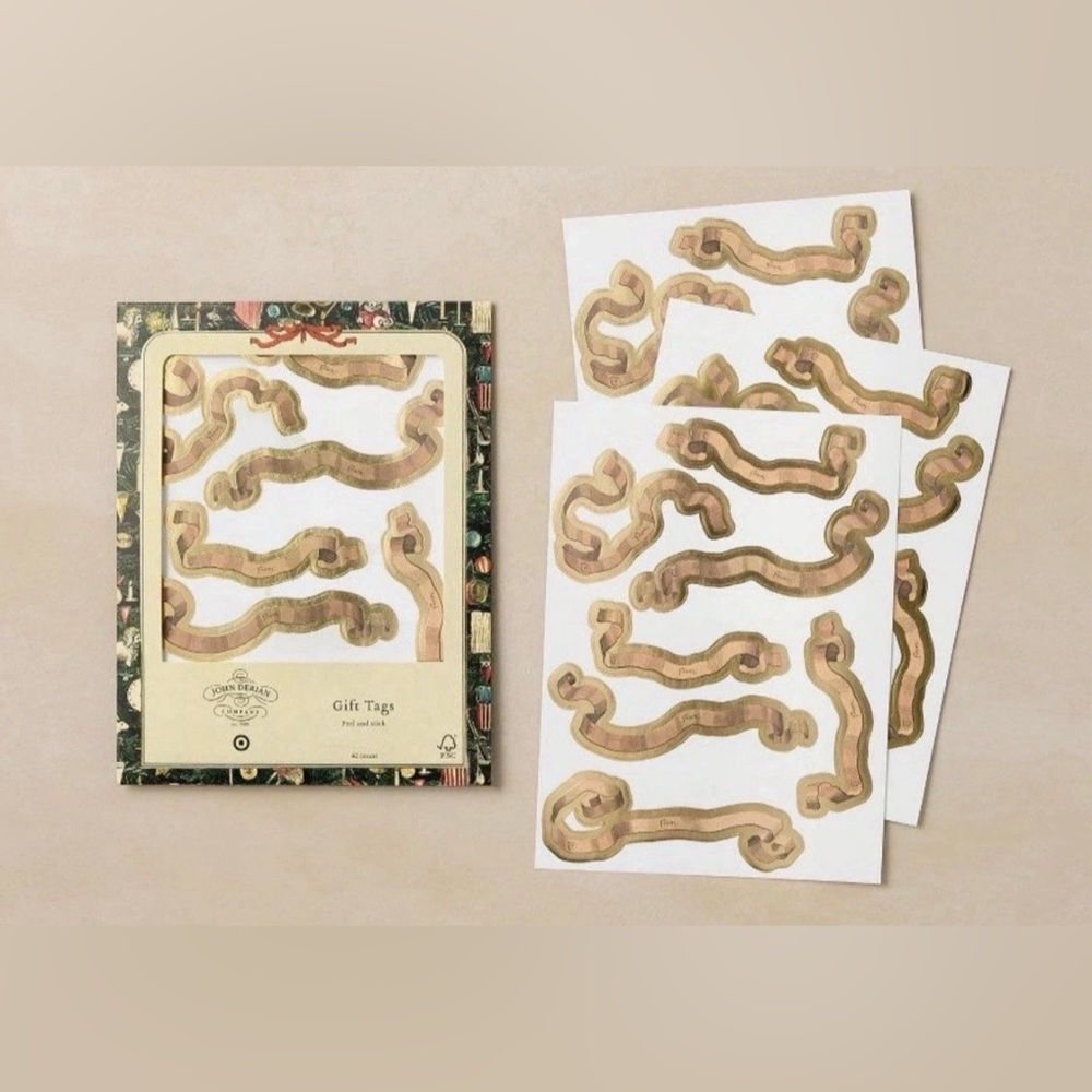 John Derian x Target 42ct Peel and Stick Christmas Gift Tags 2025